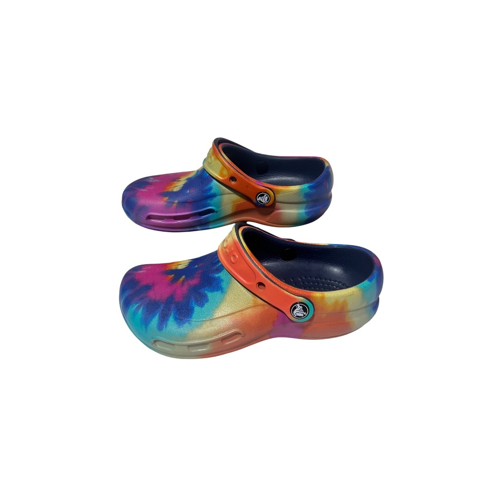 Crocs Bistro Mens 4 Womens 6 Multi Tie Dye Work Clogs Slip Resistant 204044